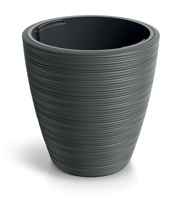 Květináč VENA ROUND 34,9 cm - barva: tmavě šedá