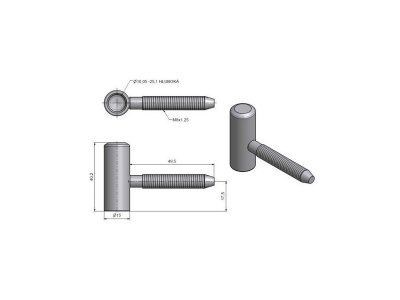 Závěs dveřní 80/10 VD M8 Ni č.96180700