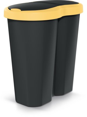 Odpadkový koš COMPACTA R DUO 40l - barva: černá/světle žlutá