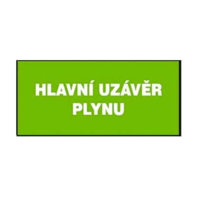 Tabulka plastová | Hlavní uzávěr plynu