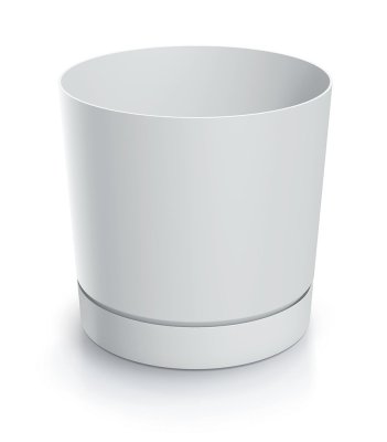 Květináč TUBO P s miskou 58 cm - barva: bílá