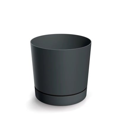 Květináč TUBO P s miskou 58 cm - barva: tmavě šedá
