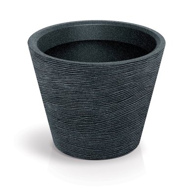 Květináč TUBRA ROUND 48 cm - barva: černý granit