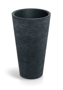 Květináč TUBRA ROUND SLIM 60 cm - barva: černý granit