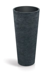 Květináč TUBRA ROUND SLIM 48 cm - barva: černý granit