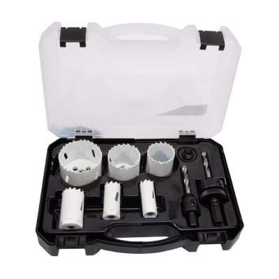 XTLINE Sada vykružovacích bimetalových korunek 9 dílů | 19-57 mm, plastový box