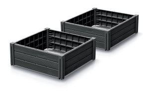 Vyvýšený záhon 2 ks BASE PLANT 61,8 cm - barva: antracit
