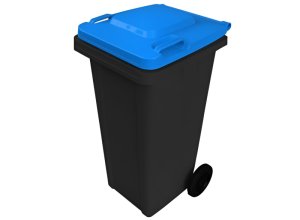 Popelnice D120BLB 120L černá s modrým víkem