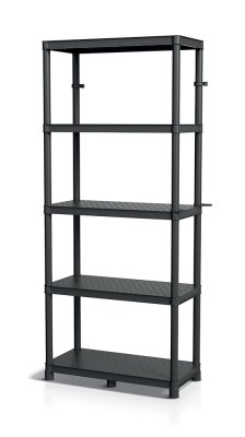 Regál STACKARO SOLID MIDL HD 740x360x1725 mm - barva: černá
