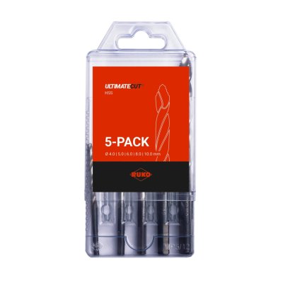 RUKO Sada vrtáků do kovu HSS-G se špičkou Flowstep 5 dílů | 4-10 mm, plastový blistr
