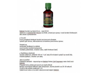 Rychločernění na hliník 50ml, BALLISTOL 23110