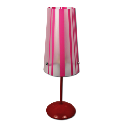 Max FC047-B09P Stolní lampa dětská bílá/růžová - pruhy