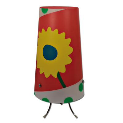Max FC048-B11 Stolní lampa dětská červená - barevné kytičky