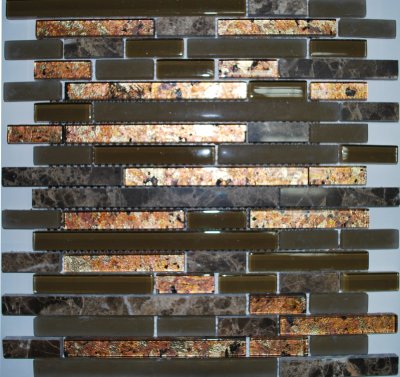 Mozaika JSM-JB044 skleněná kamenná zelená hnědá 30x30cm sklo kámen