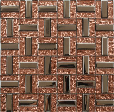Mozaika JSM-DD015 skleněná růžová chrom 29,7x29,7cm sklo kov metal