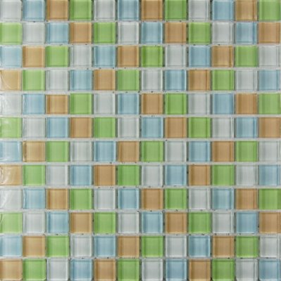 Mozaika ASHS242 skleněná zelená žlutá bílá 29,7x29,7cm sklo