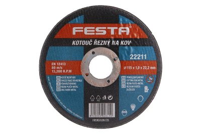 Kotouč řezný FESTA na kov 115x1x22. 2mm