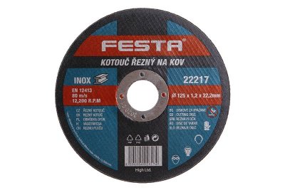 Kotouč řezný FESTA na kov 125x1.2x22.2mm