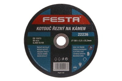 Kotouč řezný FESTA na kámen 180x2.5x22.2mm