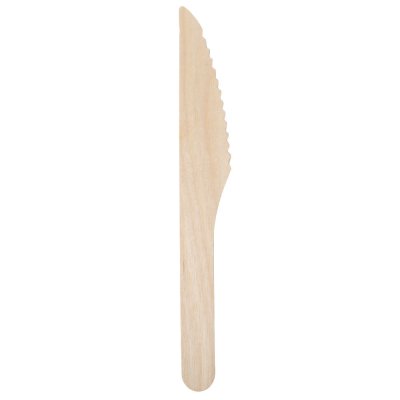 Nůž jídelní dřevěný W003 - 16,5cm jednorázový - 100ks